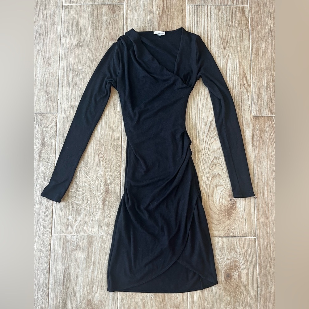 Wilfred Aritzia Klum Bodycon Asymmetrical Faux Wrap Dress - Picture 2 of 5